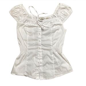 Guess Vintage White Milkmaid Top